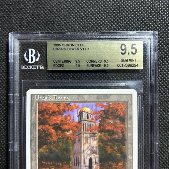 1995 MTG Magic The Gathering Chronicles Urza's Tower Forest BGS Quad 9.5 Gem Mnt - Picture 2 of 3
